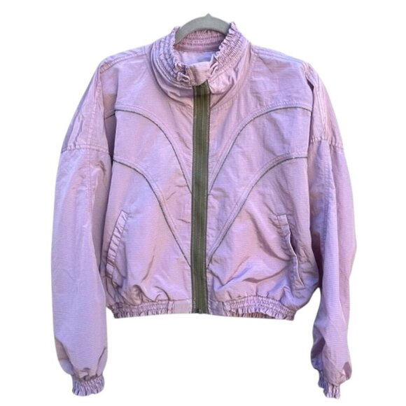FREE PEOPLE Movement  Starting Lineup Windbreaker Bomber Purple Jacket Sml NWOT - Picture 4 of 15